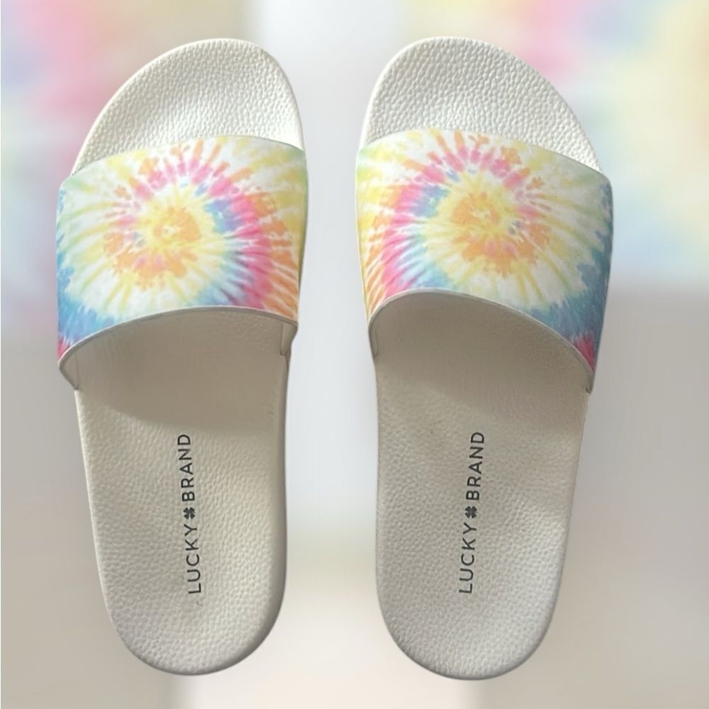 🔥Lucky Brand Parker Tie-Dye Summer Pool Slide Sandals!